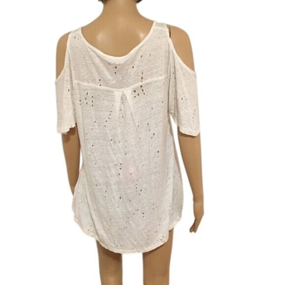 Olivaceous -- Cold Shoulder Linen Blend Top or Coverup - Picture 9 of 16